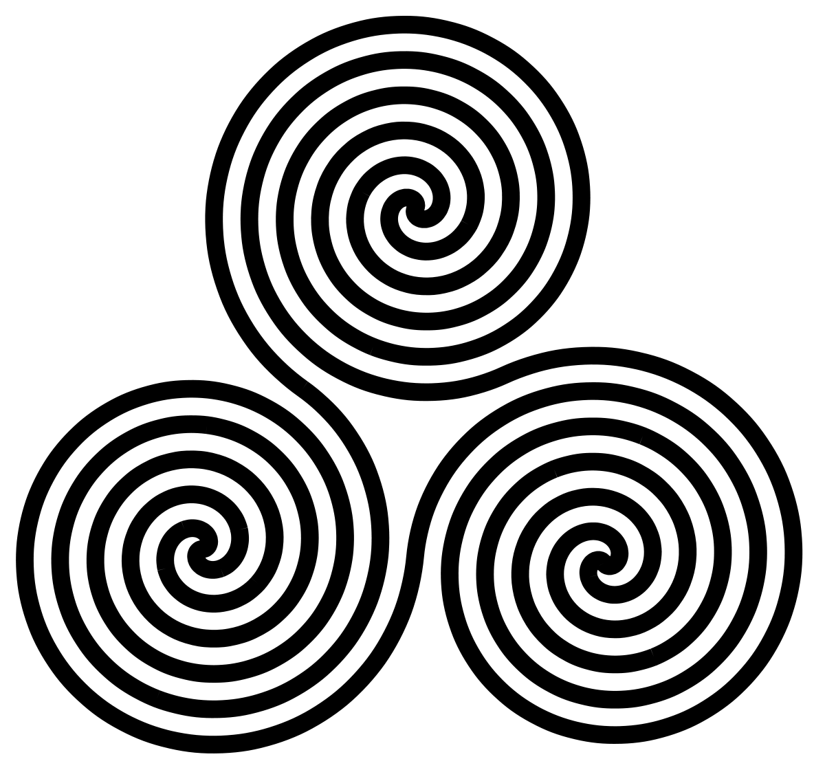 Silhouette Celtic Triple Spiral Png Photos (black, white)