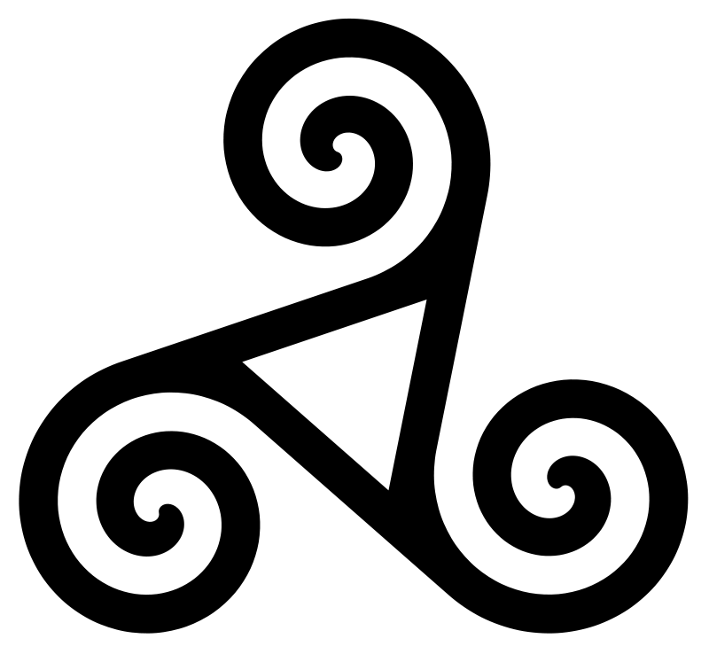 Silhouette Celtic Triple Spiral Png Pic (black, lavender, white)