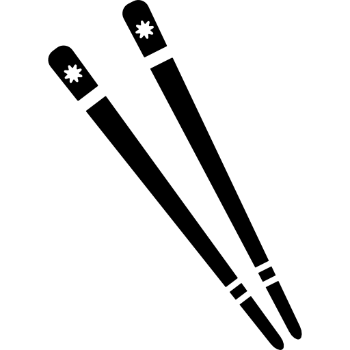 Silhouette Chopsticks Png Image (black, white)