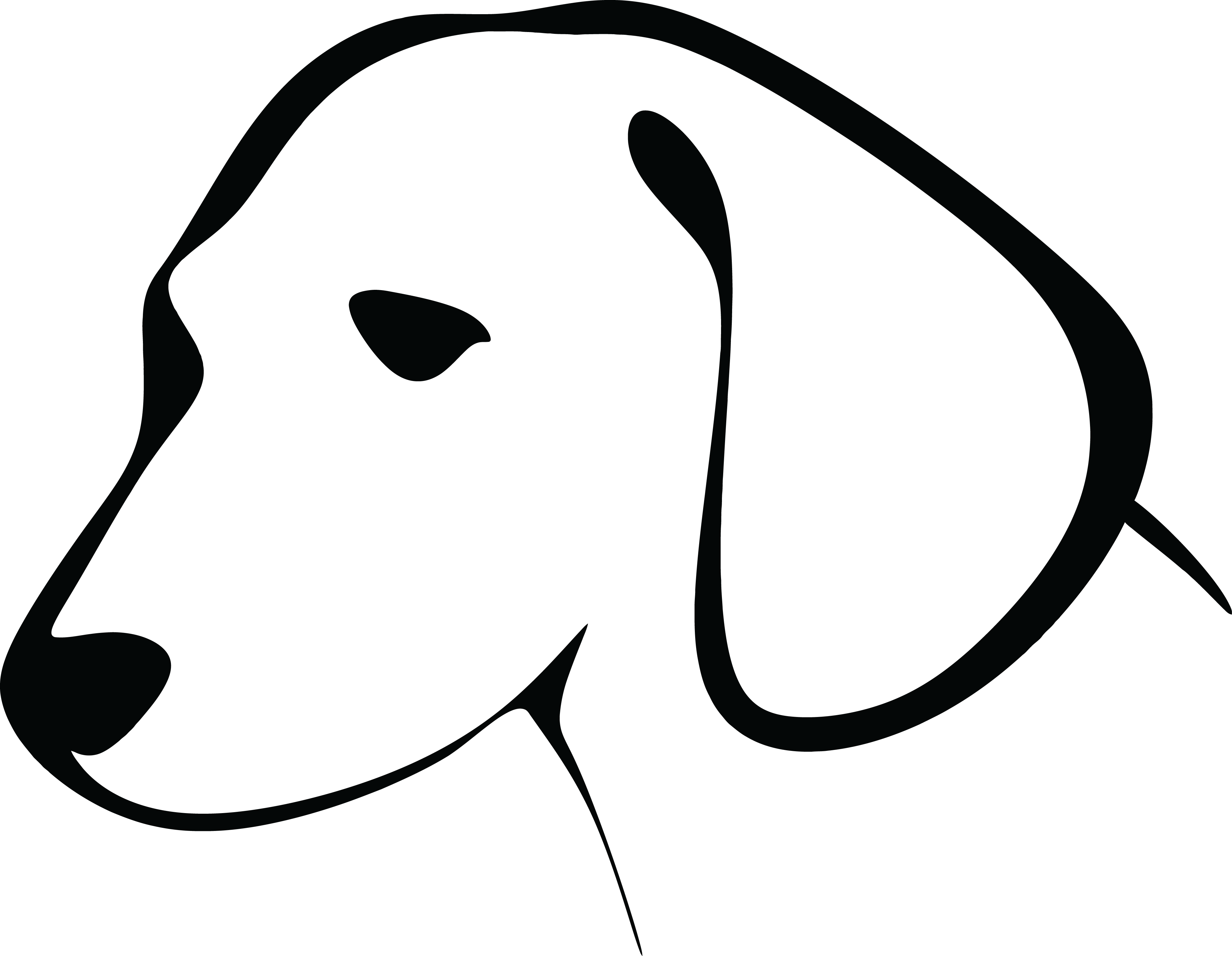 Silhouette Dog Face Png File (black, silver)