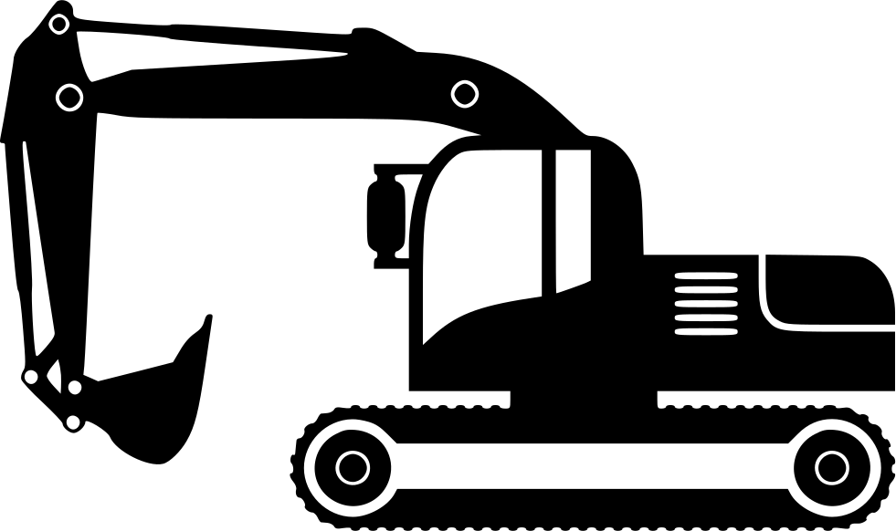 Silhouette Excavator Png Hd (gray, white, silver, black)