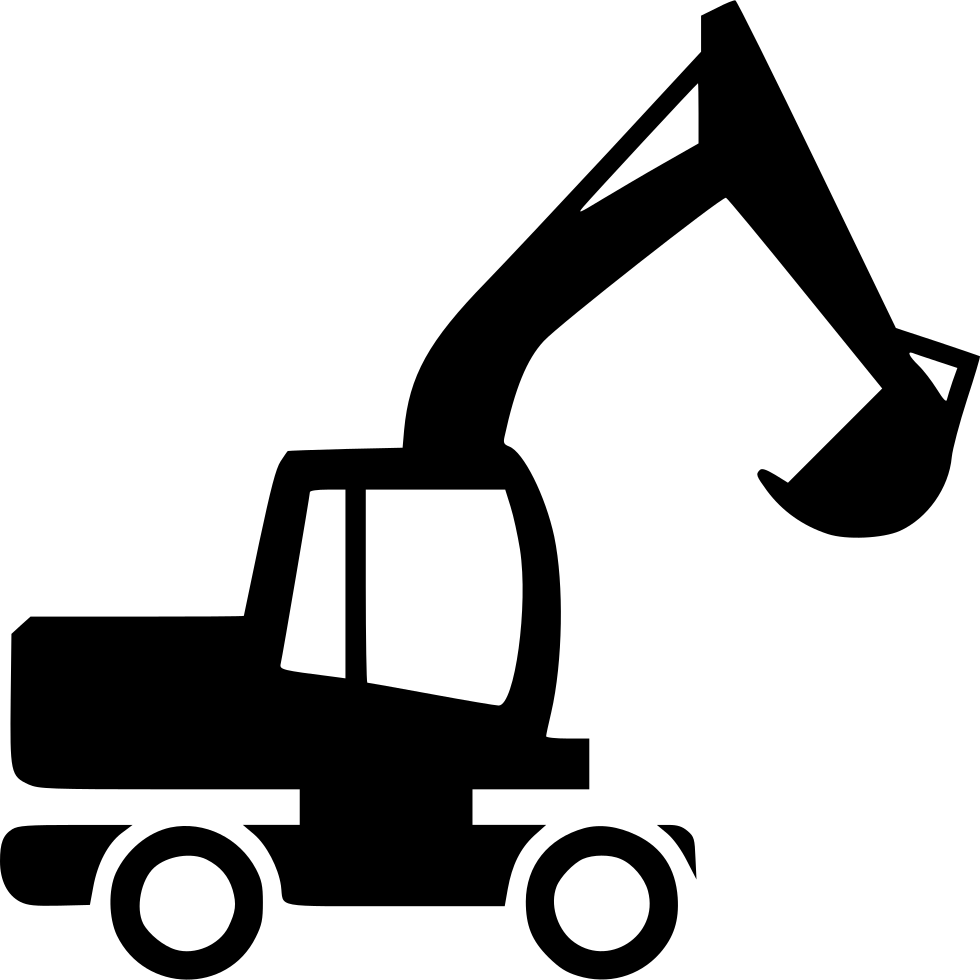 Silhouette Excavator Png Image (gray, black, white, lavender, indigo)