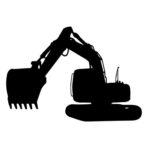 Silhouette Excavator Transparent Background (gray, black)