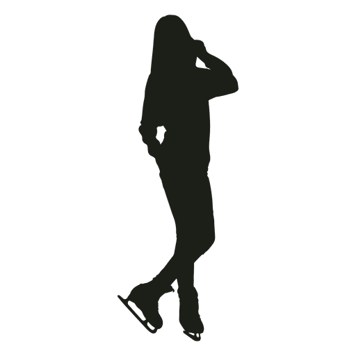 Silhouette Figure Skating Png Image (gray, black)