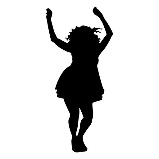 Silhouette Girl Dancing Vector Png File (black, gray)