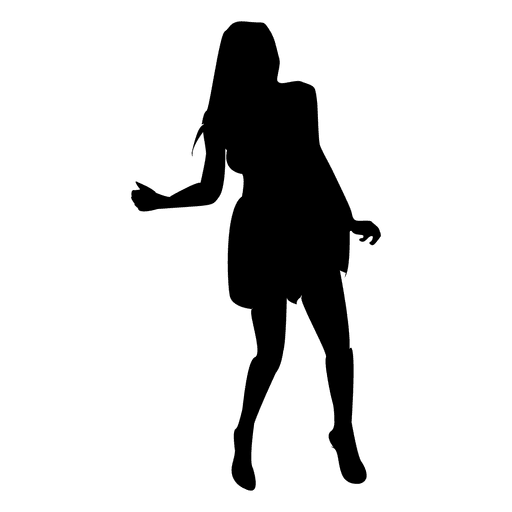 Silhouette Girl Dancing Vector Png Image (black, gray)