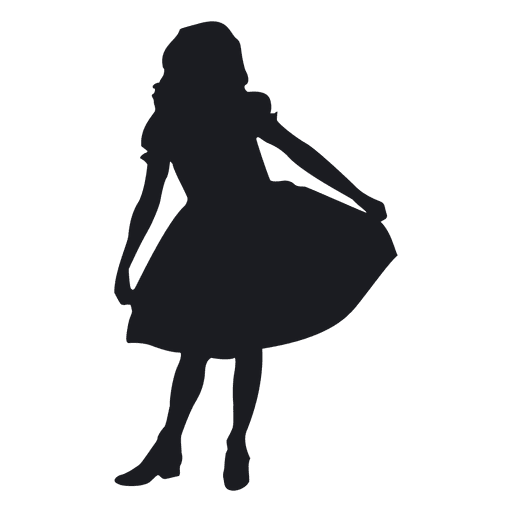 Silhouette Girl Dancing Vector Png Picture (black, gray)