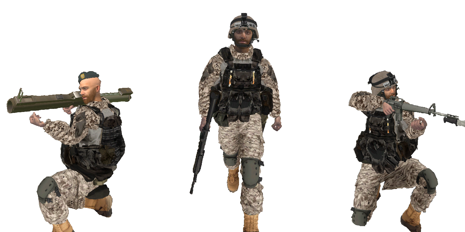 Military Army Soldier (black, gray, white)