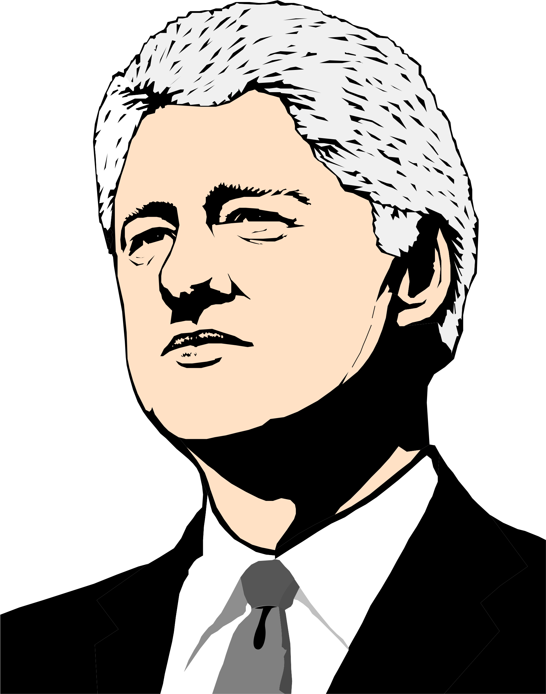 Bill Clinton Vector Png (white, black, beige, lavender, gray)