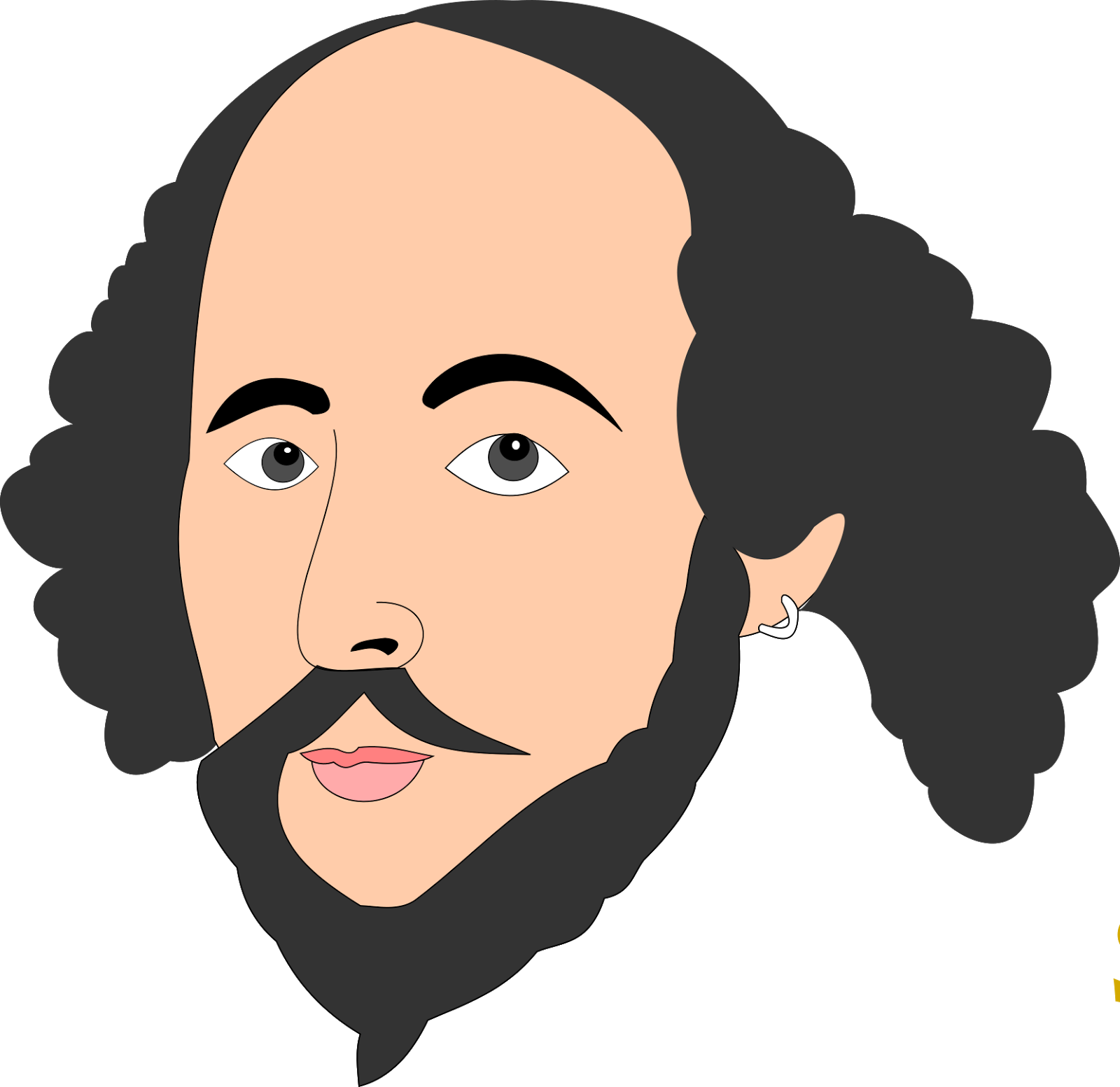 William Shakespeare Png Hd (black, pink)