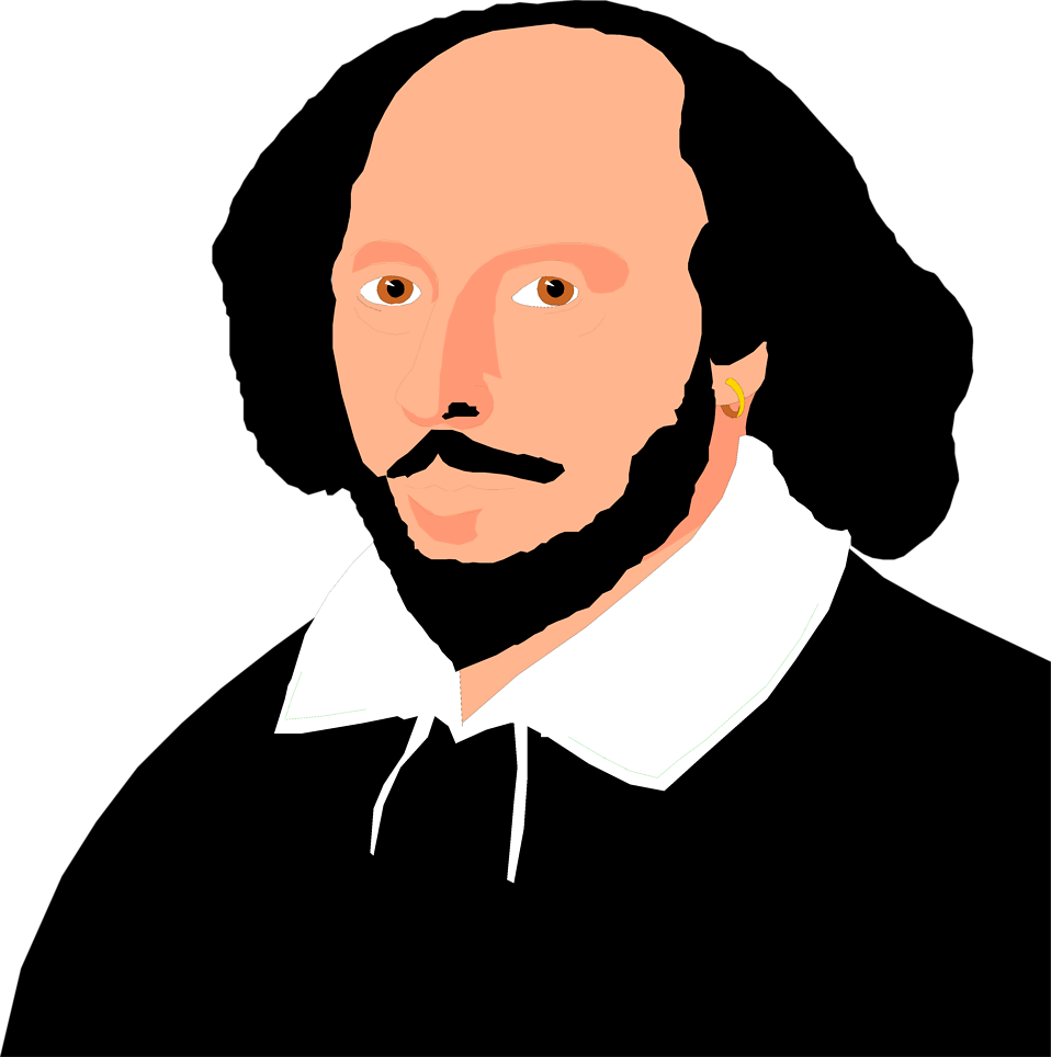 William Shakespeare Png Picture (black, pink, salmon, white)