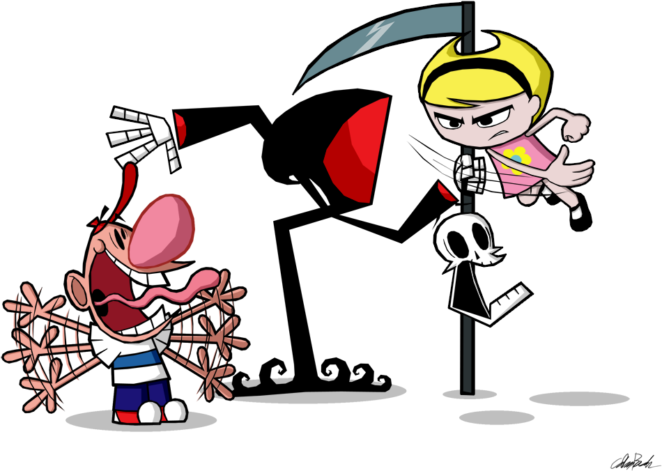 Billy And Mandy Png File (white, black, maroon, red, salmon)