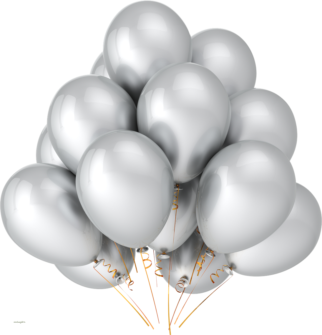 Silver Birthday Party Balloon Transparent Png (black, silver, lavender, white)