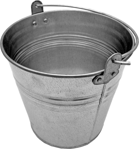 Silver Bucket Png Transparent Image (black, silver, gray)