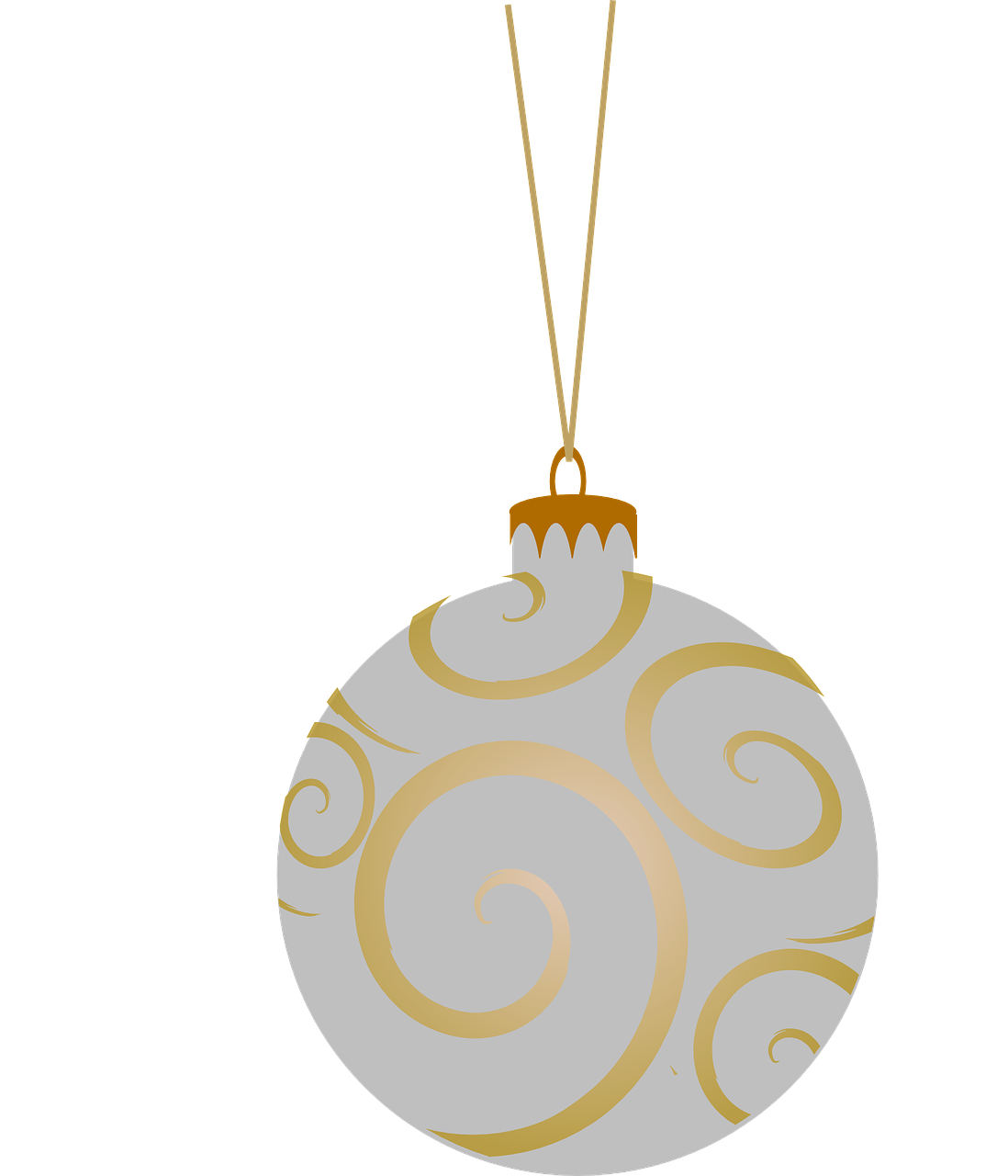 Silver Christmas Bauble Png File (black, silver)