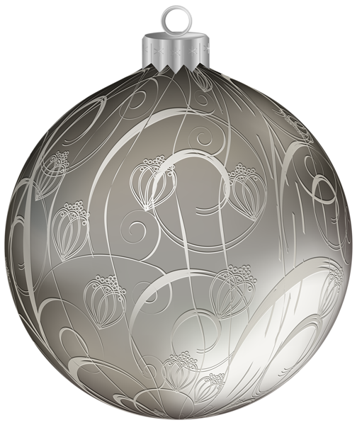 Silver Christmas Bauble Png Free Download (black, white, gray, beige)