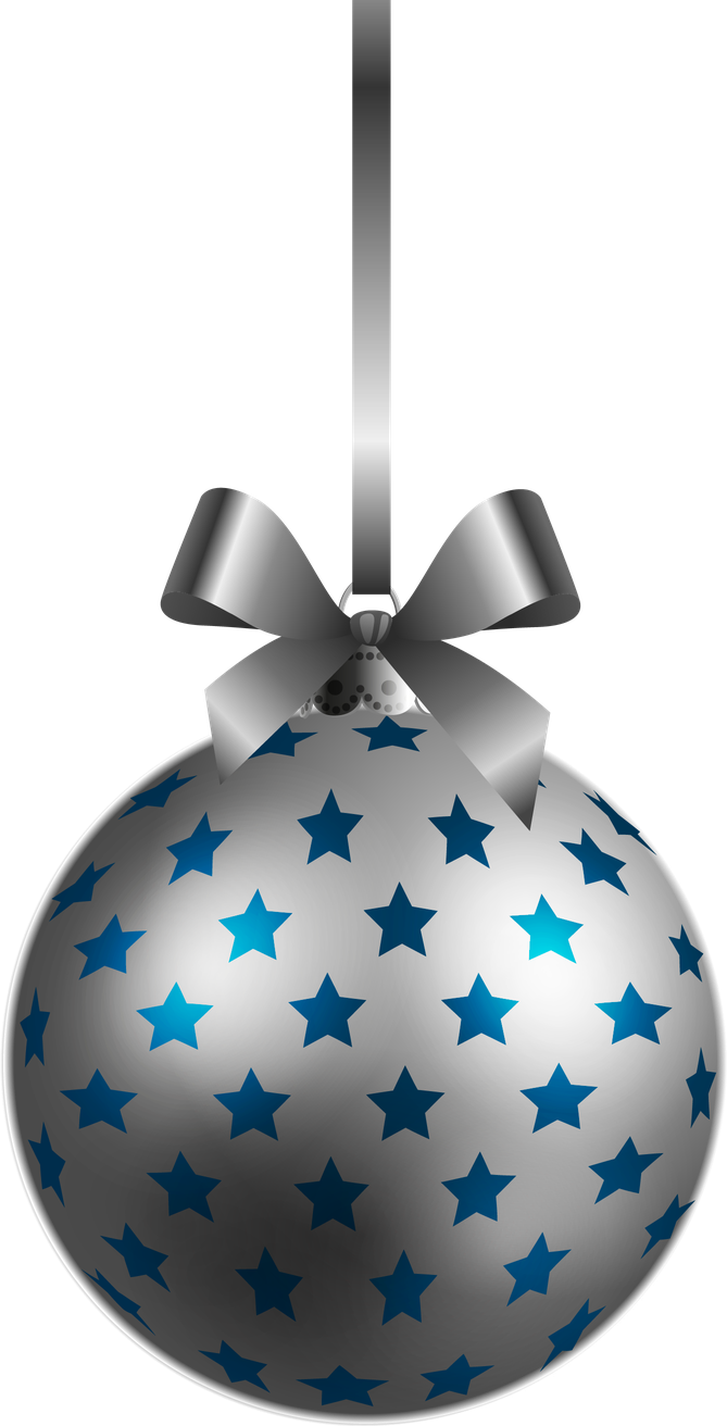 Silver Christmas Ornaments Png Transparent Image (black, indigo, gray)