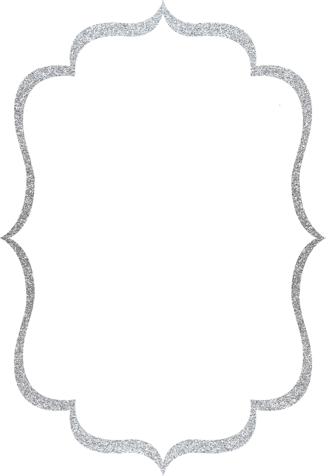 Silver Glitter Frame Png Isolated Image (black, silver, white)