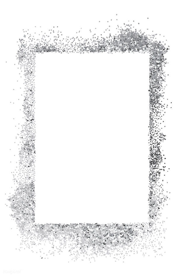 Silver Glitter Frame Png (black)