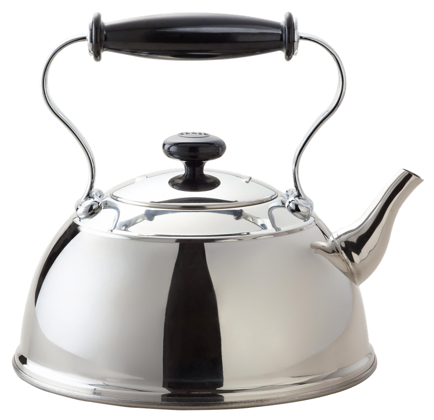 Silver Kettle Transparent Png (black, silver, white)