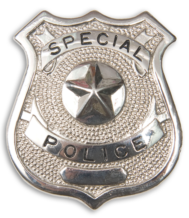 Silver Police Badge Transparent Png (black, white, silver)