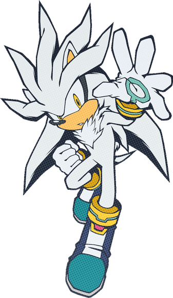 Silver The Hedgehog Png Pic (black, lavender)