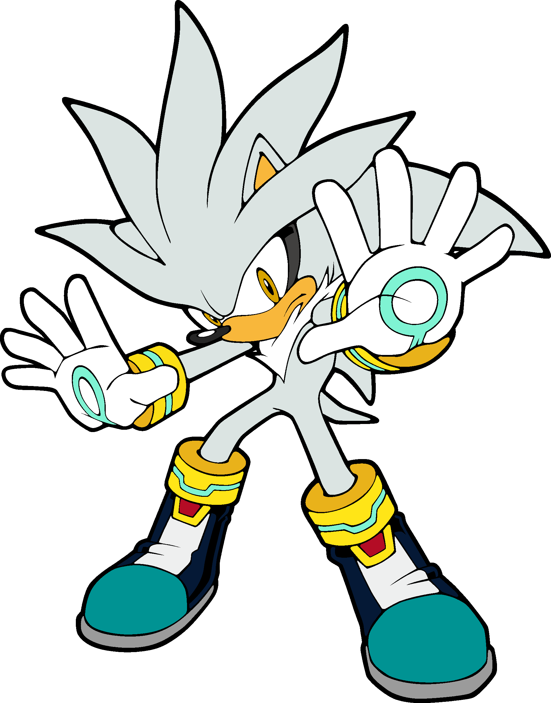 Silver The Hedgehog Png Picture (black, lavender, white, teal)