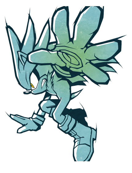 Silver The Hedgehog Sonic Png File (black, silver, white)