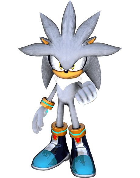 Silver The Hedgehog Sonic Png Transparent Image (black, silver, white)