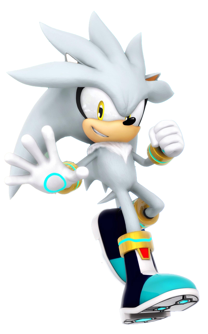 Silver The Hedgehog Transparent Background (black, lavender, white)