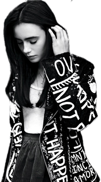 Lily Collins Png Photo (white, black)