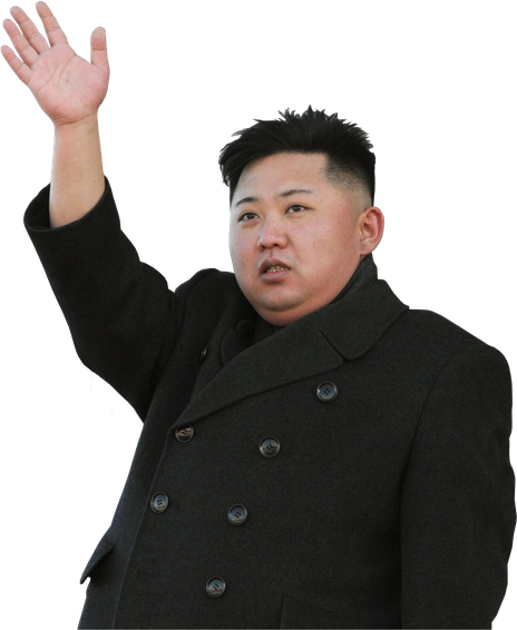 Kim Jong Un Face Transparent Background (black)