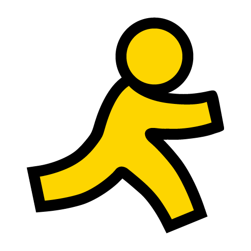 Aim Socialnetwork Free Png Icon Download (gold, black)