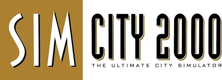 Simcity 2000 Logo Png (black, white, chocolate, olive)