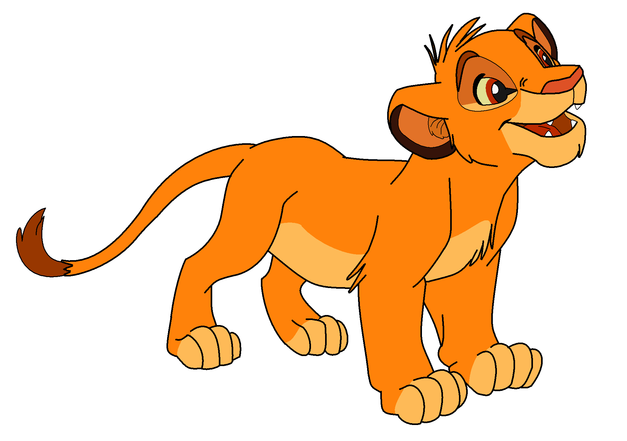 Simba Png Pic (black, salmon, orange)