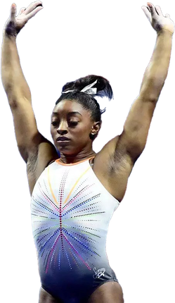 Simone Biles Olympic Player Png Clipart (black, white)