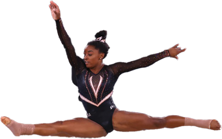 Simone Biles Olympic Player Png Image (black, lavender, white)