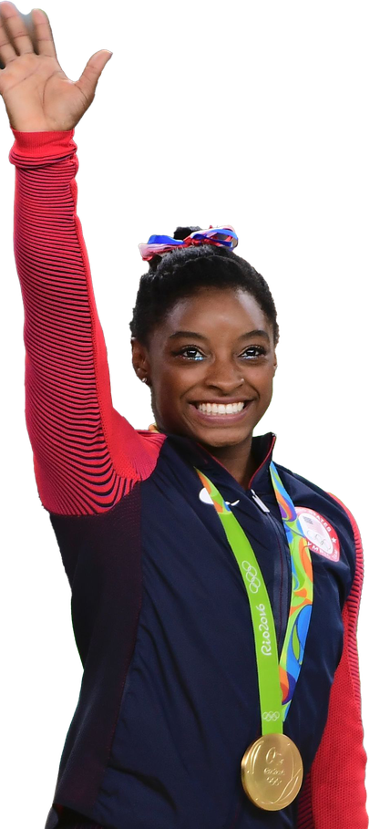 Simone Biles Transparent Background (black)