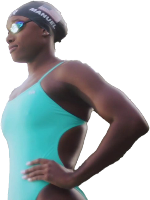 Simone Manuel Olympic Player Transparent Background (black, white)