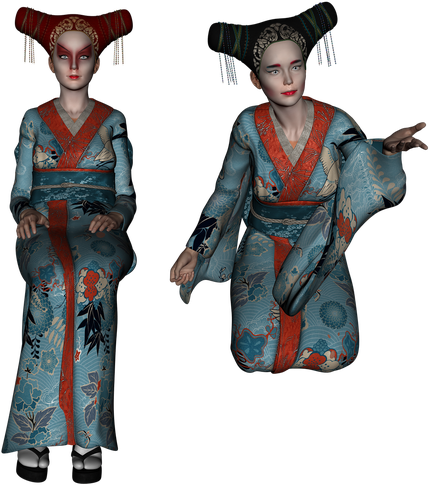 Kimono Png Isolated Transparent Image (black)