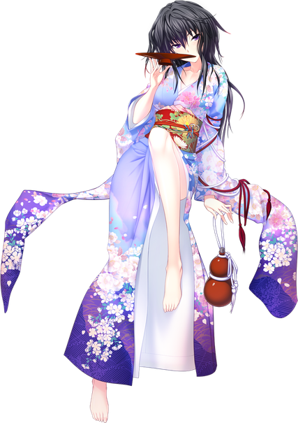 Kimono Png Pic (white, lavender, black)