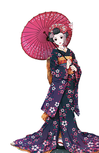 Kimono Png (black, salmon)