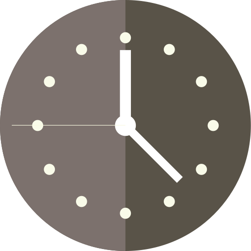 Simple Clock Free Png Icon (white, black, gray)