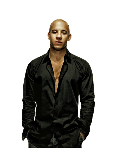 Vin Diesel Transparent Background (black)