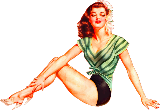 Pin Up Transparent Png (black, pink, beige)