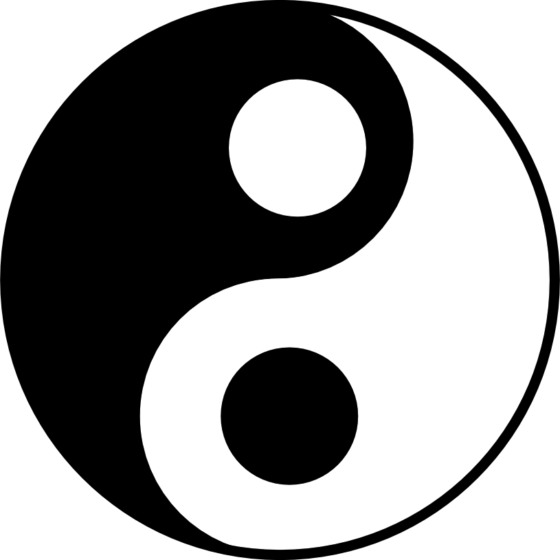 Yin And Yang Transparent Isolated Png (black, lavender, white)