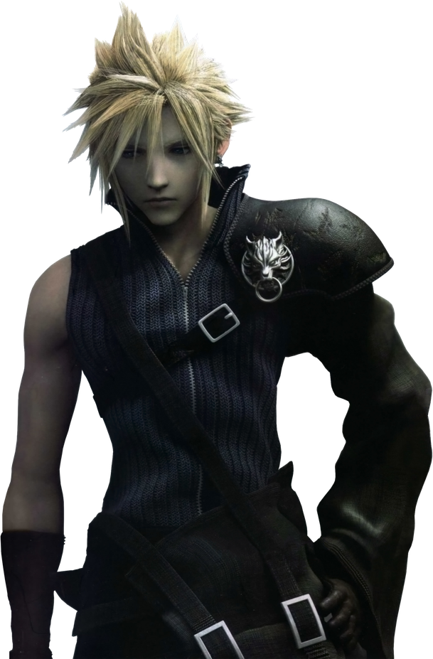 Final Fantasy Cloud Strife Png File (black)