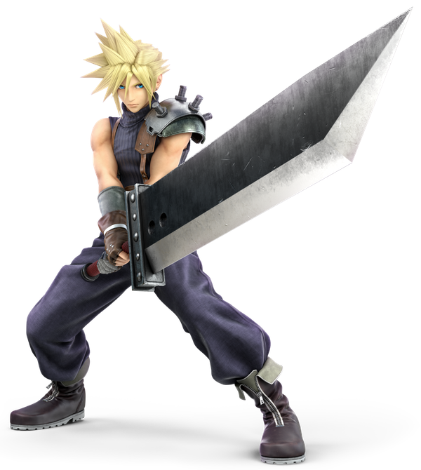 Final Fantasy Cloud Strife Png Image (black, white, indigo)