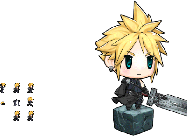 Final Fantasy Cloud Strife Png Photos (black, beige)