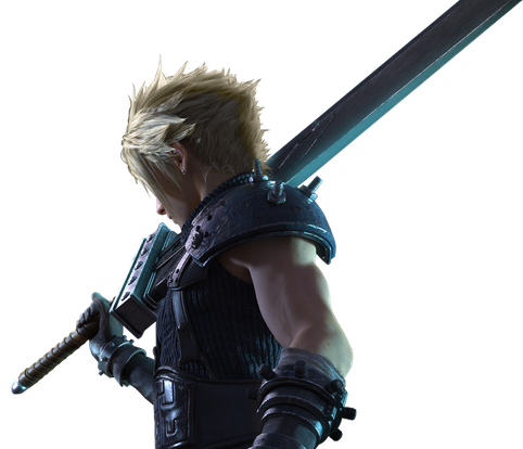 Final Fantasy Cloud Strife Transparent Png (black)